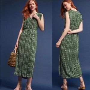 Anthropologie Porridge Vanya Belted Midi Dress Green Size XXSP